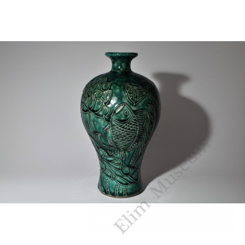 1783  A Cizhou-Ware Fish & Lotus Meiping