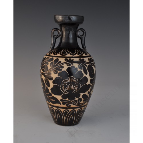 1791 A Jizhou ware black glaze double hangers vase   