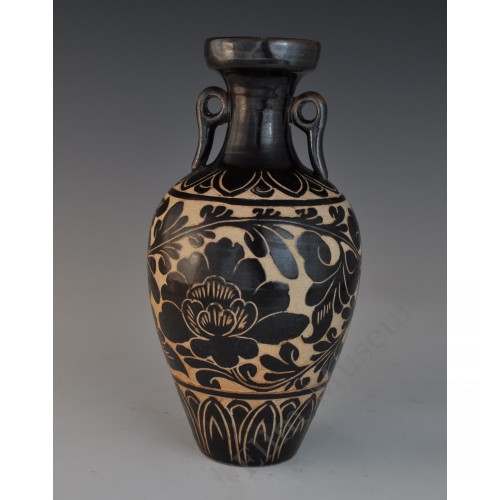 1791 A Jizhou ware black glaze double hangers vase   