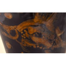 1798  A black glaze rust-painted  vase   