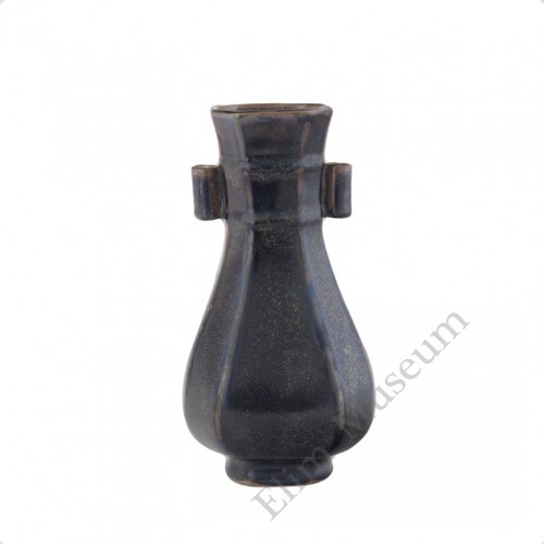 1187  A Song Wu-Zhou Ware octahedral tea-dust glazed hu