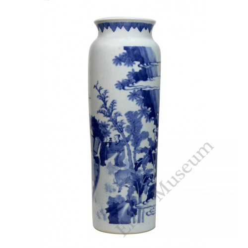  1207 Ming B&W "good news" rolwagen vase  