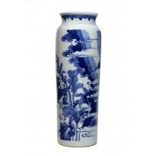  1207 Ming B&W "good news" rolwagen vase  