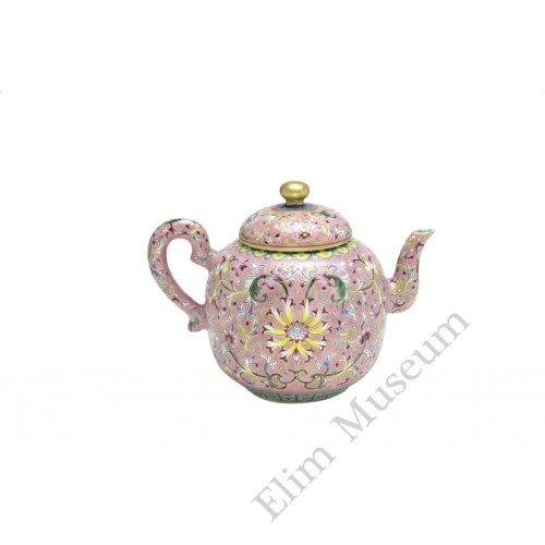 1210 A Jia-Qing rose famille verte teapot 