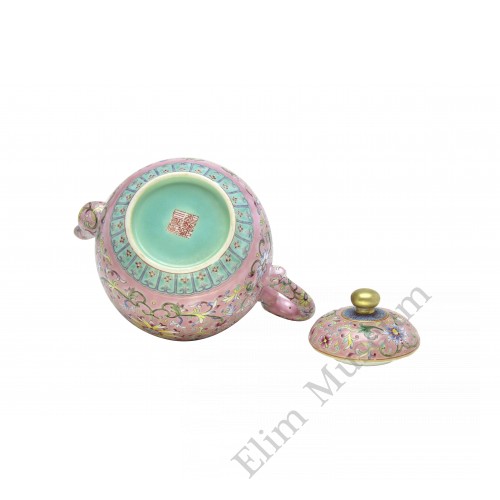 1210 A Jia-Qing rose famille verte teapot 