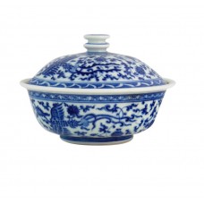 1308  A Ming Cheng-Hua B&W pheonex lidded bowl