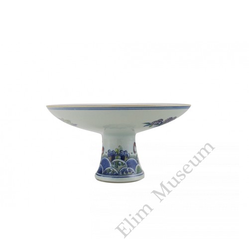 1316 A Wucai high stem Qilin bowl