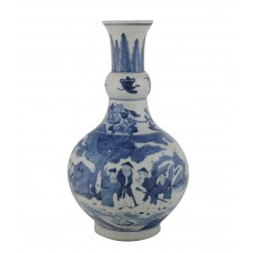 1331 An B&W “Old Chineseman & the Westerner ” vase