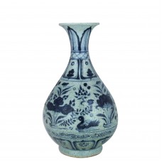 1344 A Yuan B&W fish-lotus Yuhuchun vase 1344 A Yuan B&W fish-lotus Yuhuchun vase
