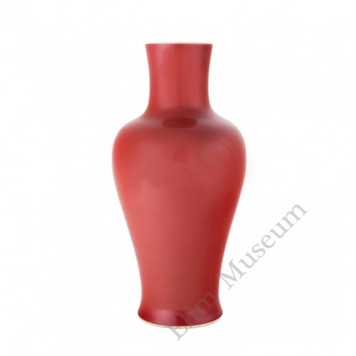 1065 A Qing Kang-Xi Sacrificial Red Glaze Vase