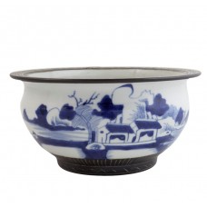 1082   A B&W landscape view incense burner 