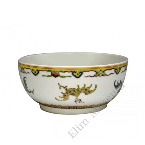 1094 A fengcai auspicious bat and flowers pattern